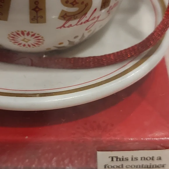 StarbucksWISHCHRISTMAS TreeTEACUP and attached  SAUCER ORNAMENT2006New - Picture 4 of 13